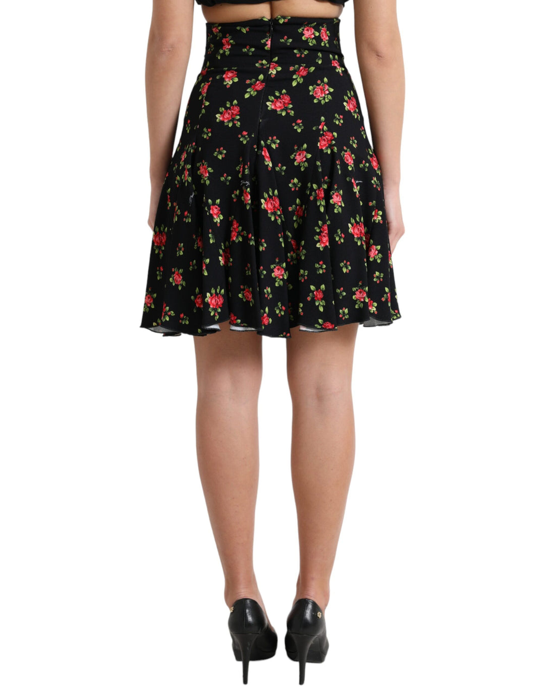 Floral A-line high-waisted mini skirt
