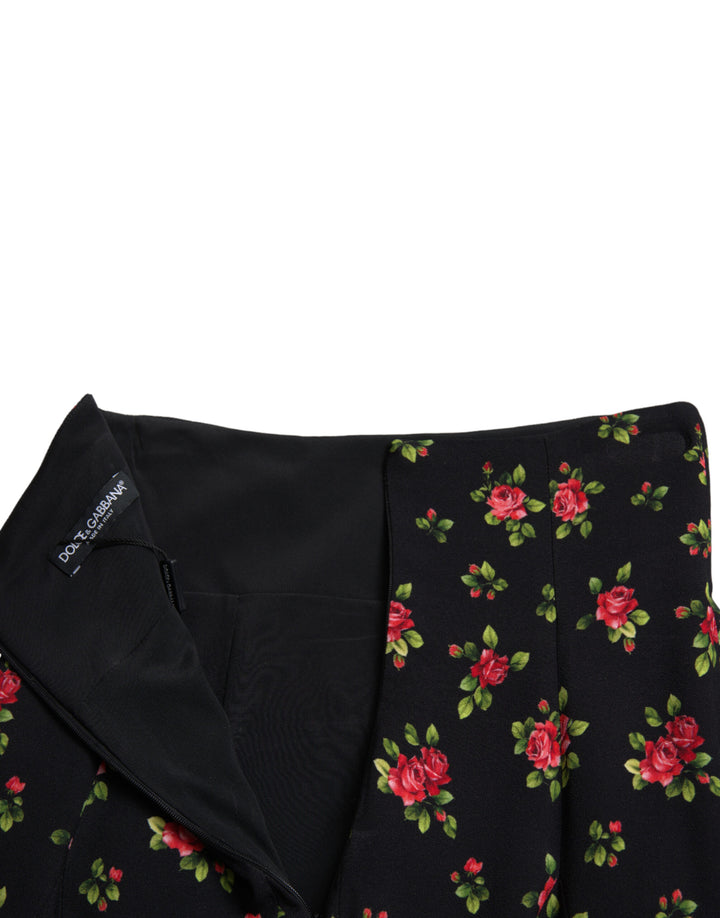 Floral A-line high-waisted mini skirt