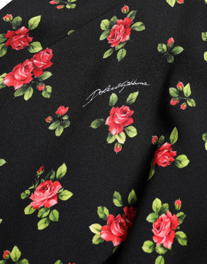 Floral A-line high-waisted mini skirt
