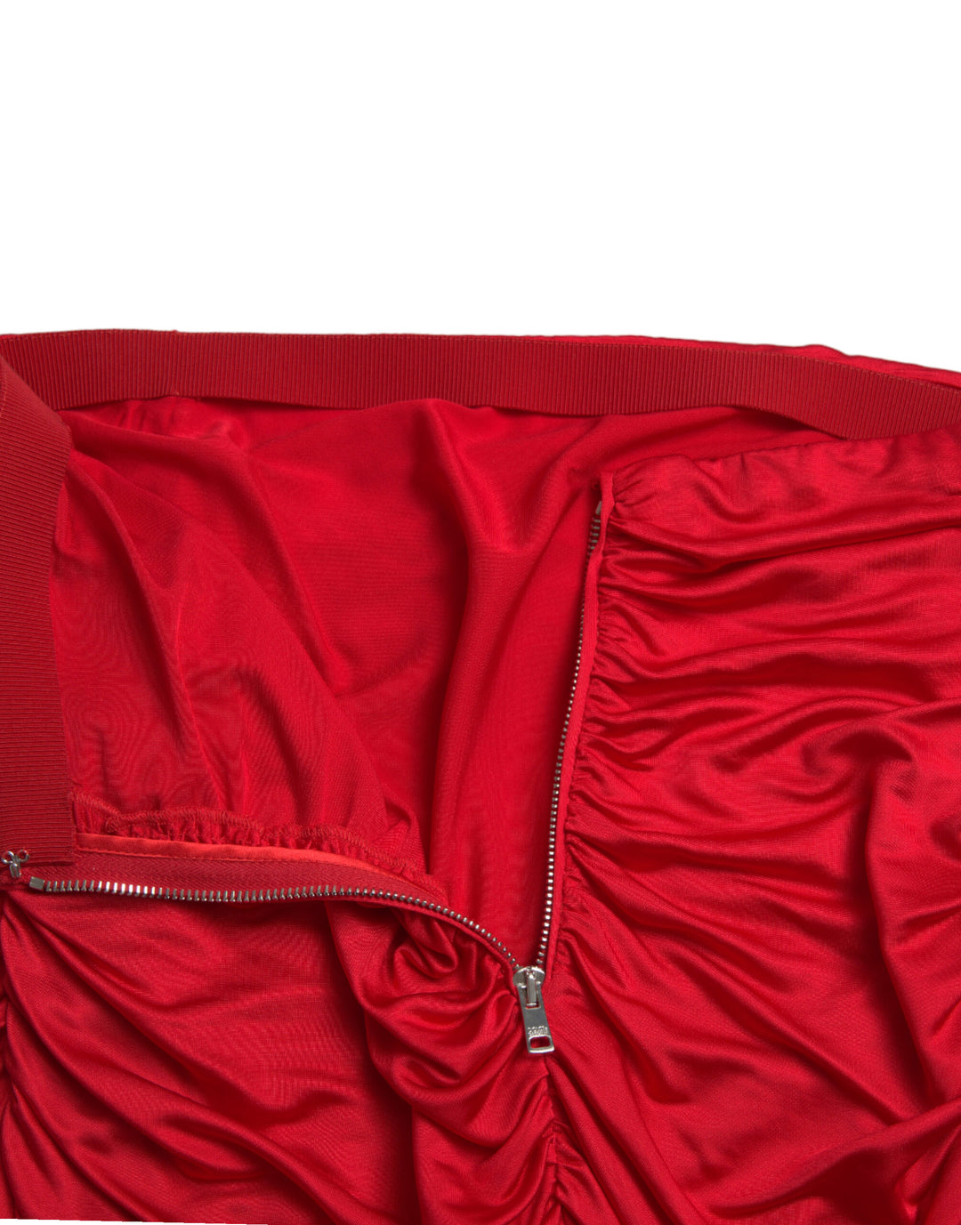 Elegant pleated mini skirt in bright red