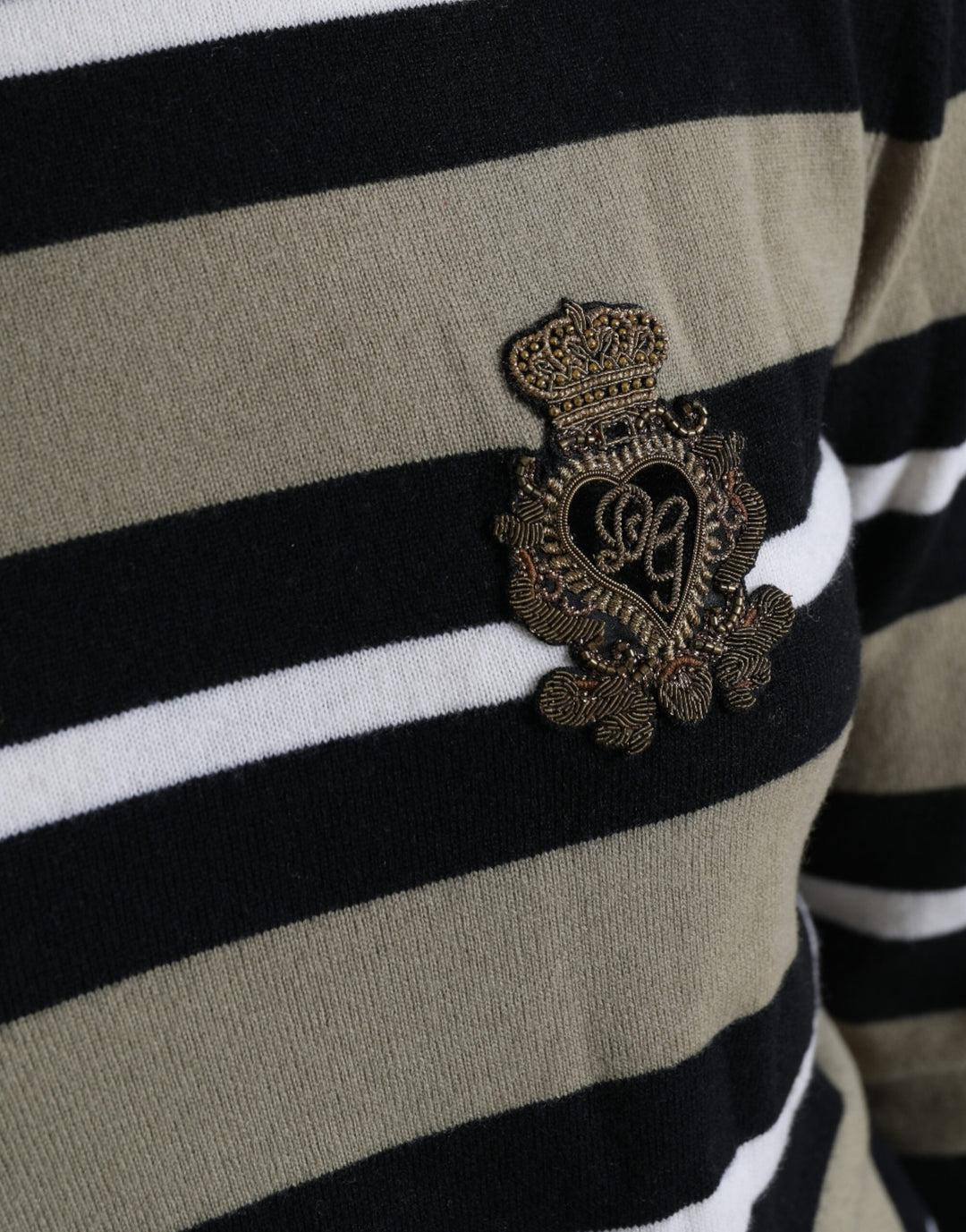 Mehrfarbig gestreifter Logo-Rollkragen-Pullover