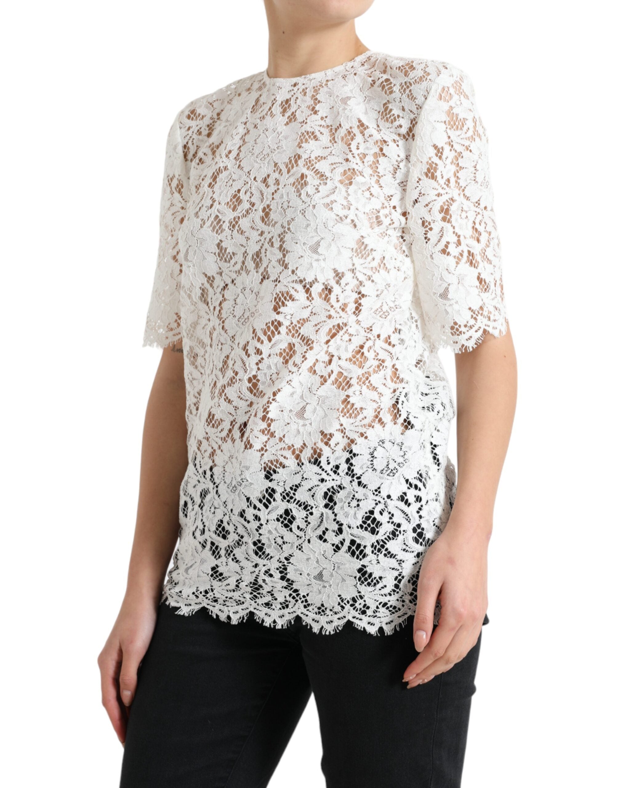 Elegant white lace blouse