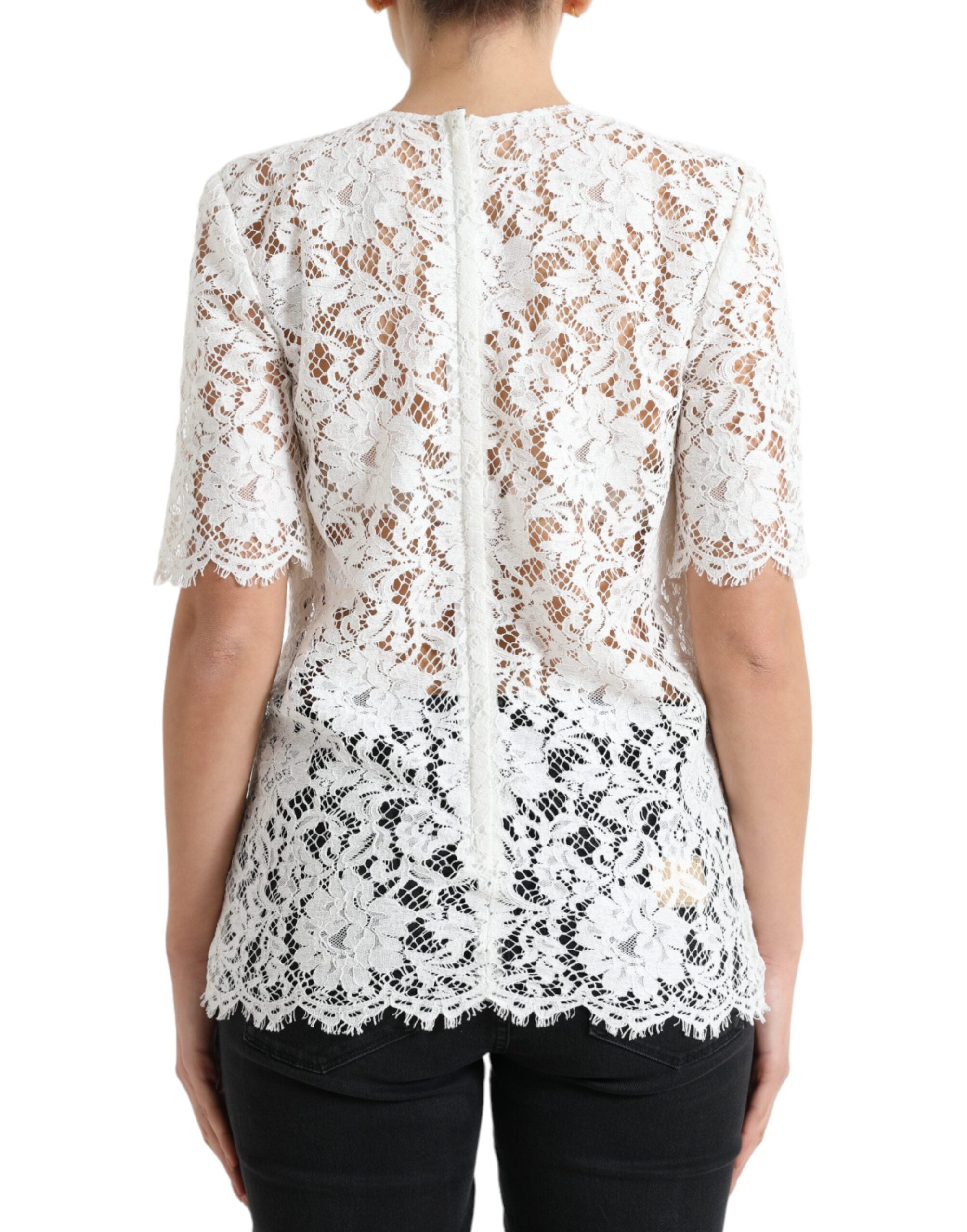 Elegant white lace blouse
