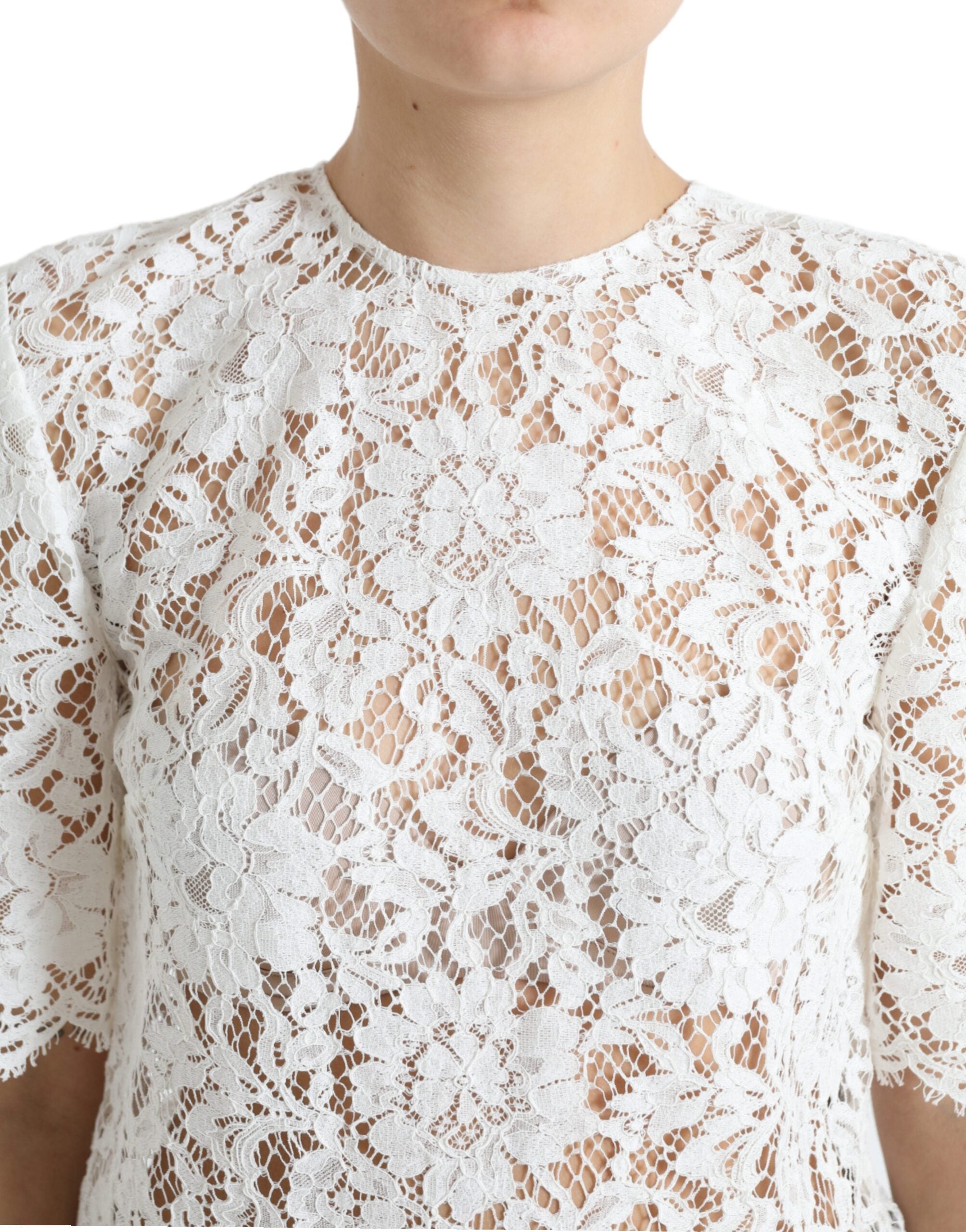 Elegant white lace blouse