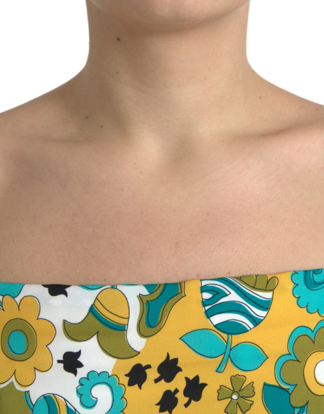 Elegant floral silk blend short tank top