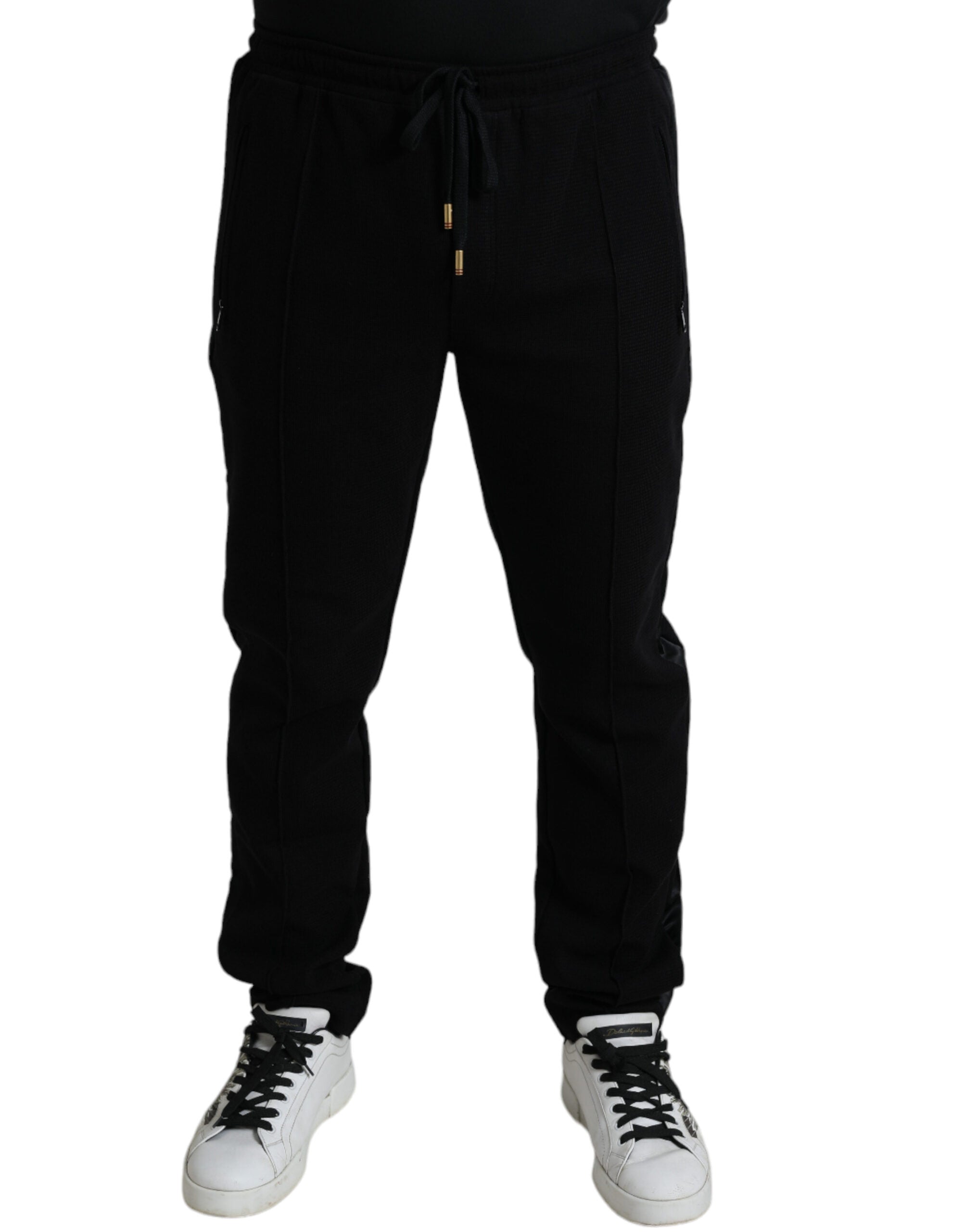 Elegant jogging pants made of black cotton blend