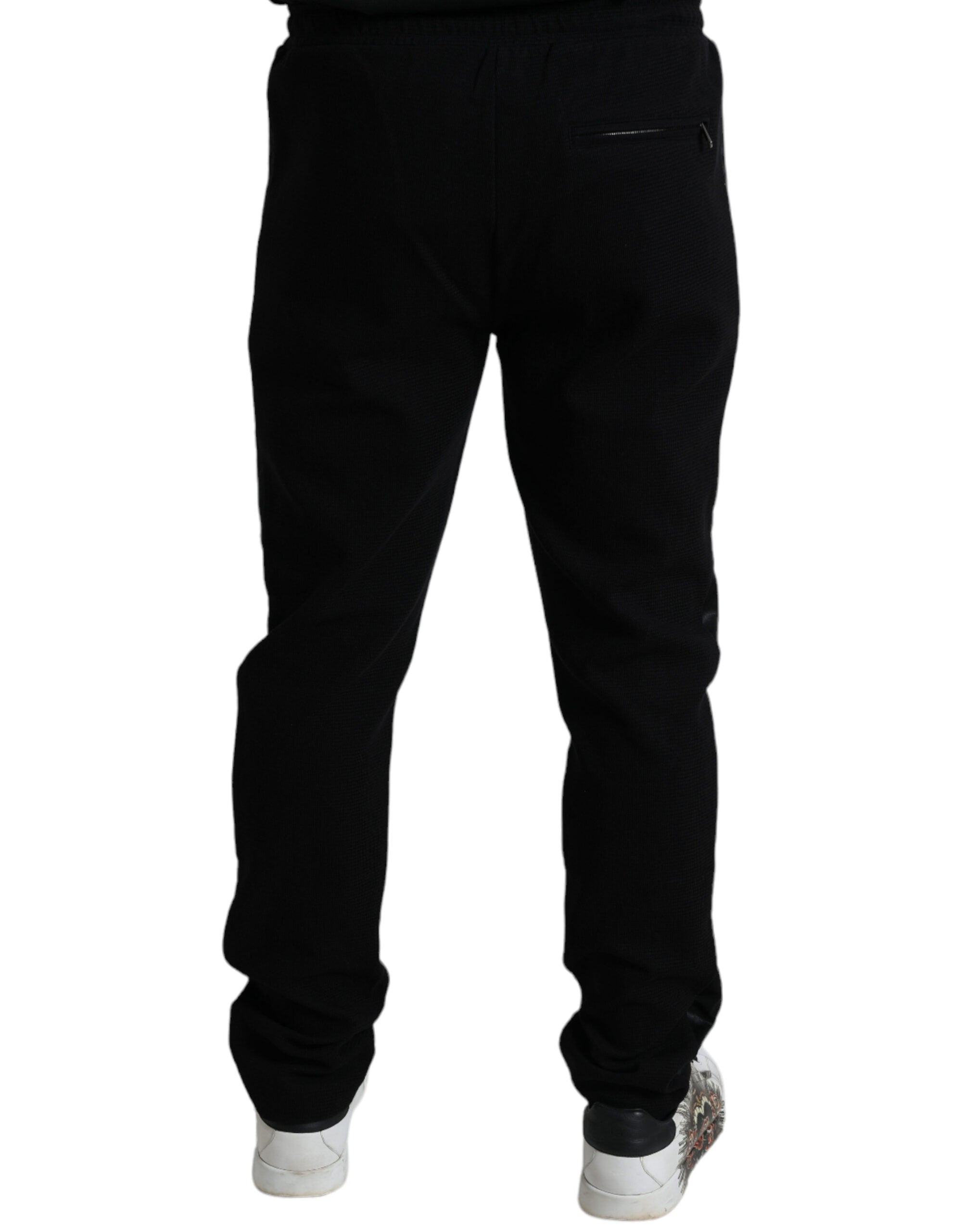 Elegant jogging pants made of black cotton blend