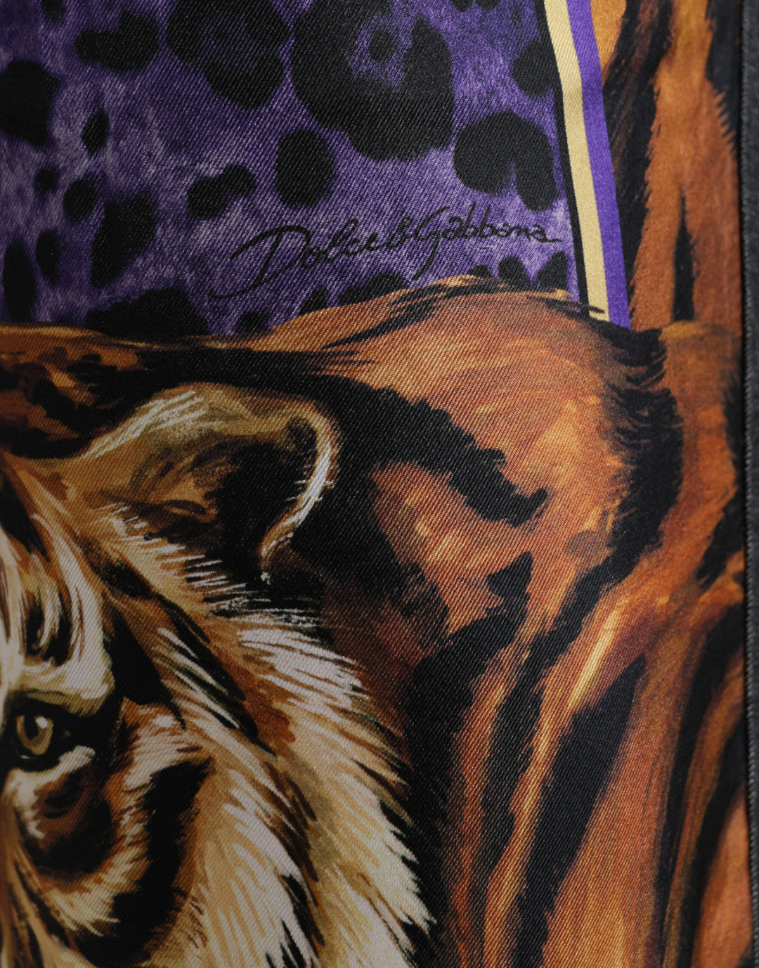 Multicolor Tiger Print Lose Denim Jeans