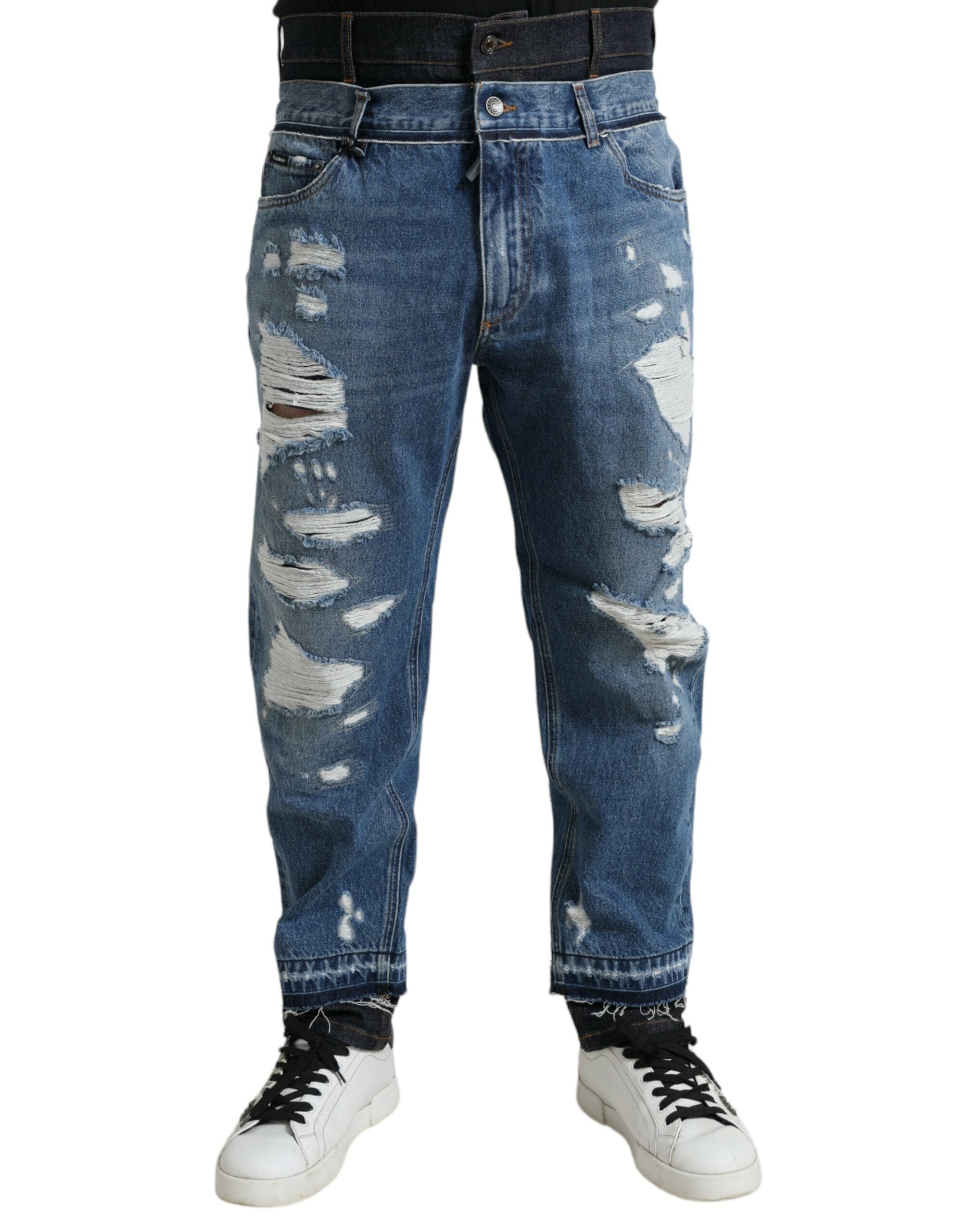 Chic tattered denim jeans in a skinny look