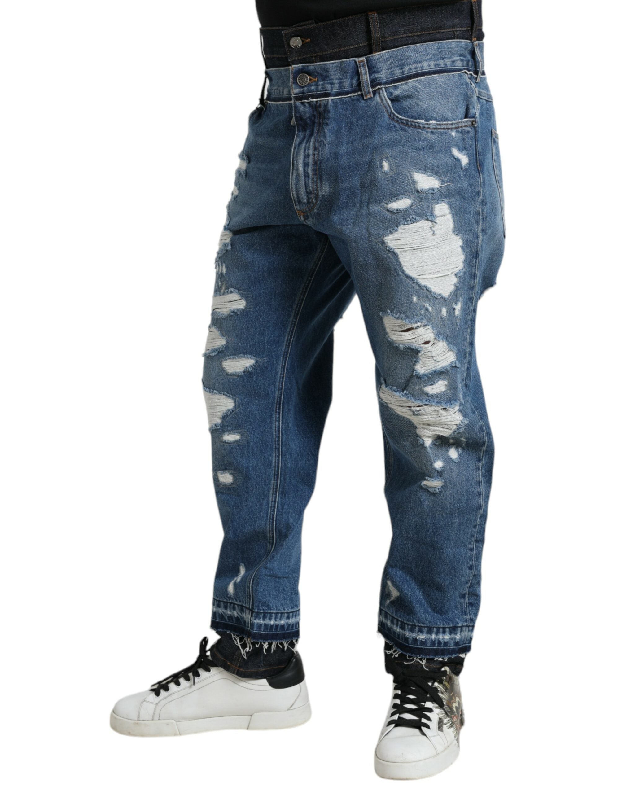 Chic tattered denim jeans in a skinny look