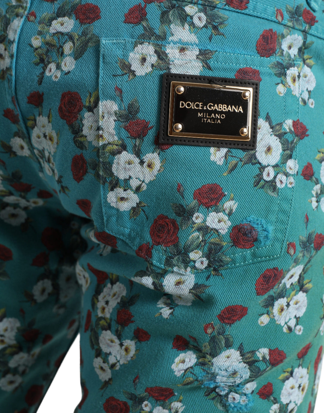 Chic floral skinny denim jeans