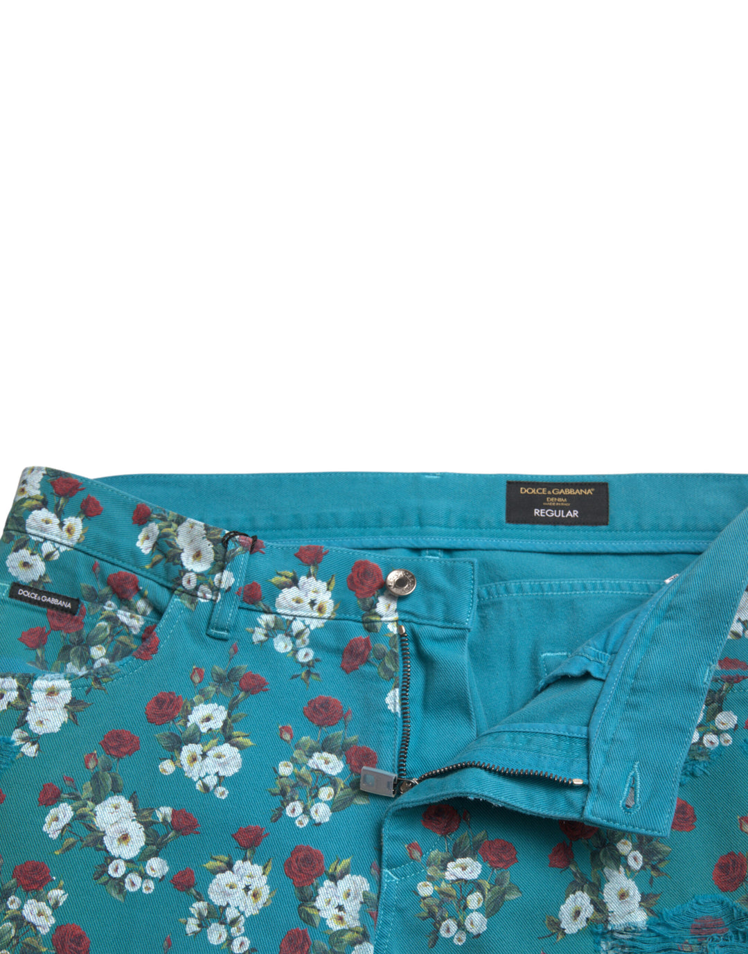 Chic floral skinny denim jeans