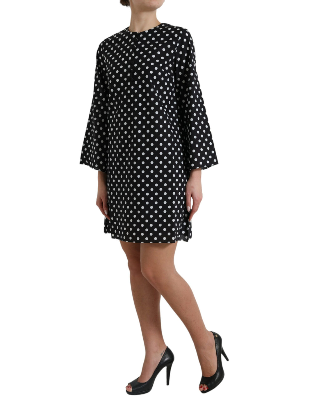 Elegant polka dot shift mini dress