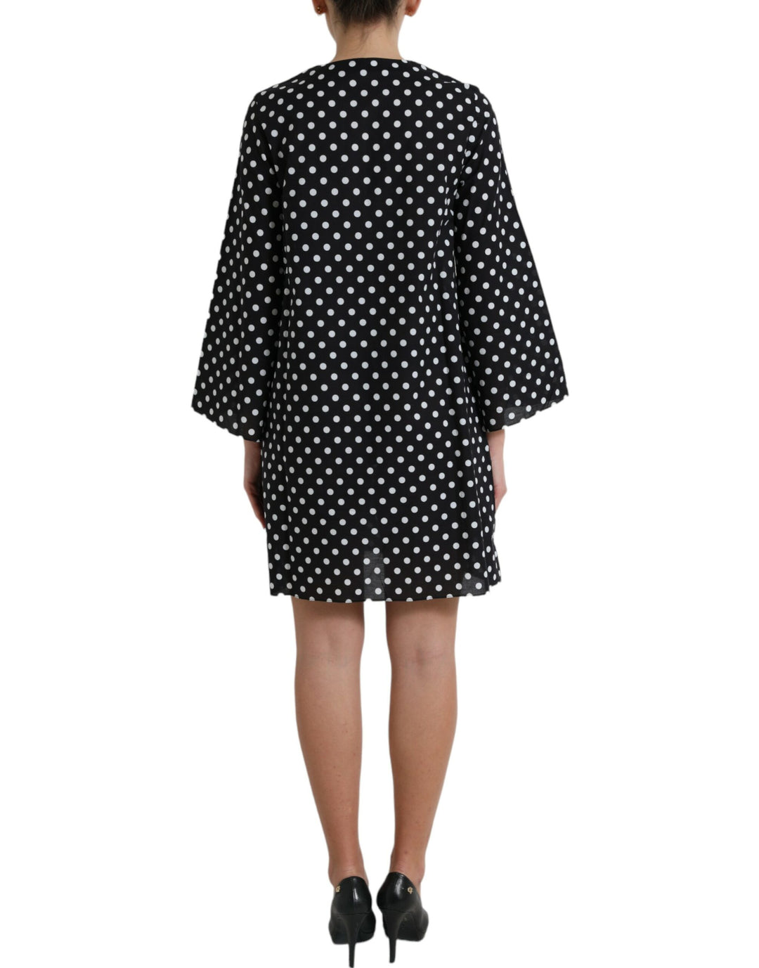 Elegant polka dot shift mini dress
