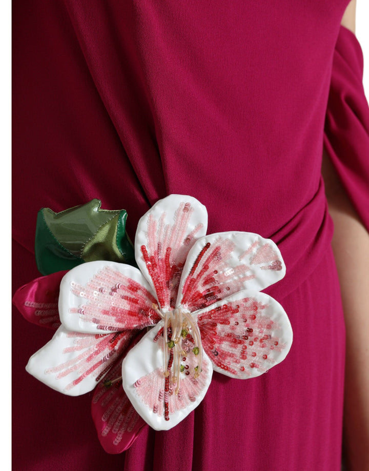 Elegant purple silk midi sheath dress