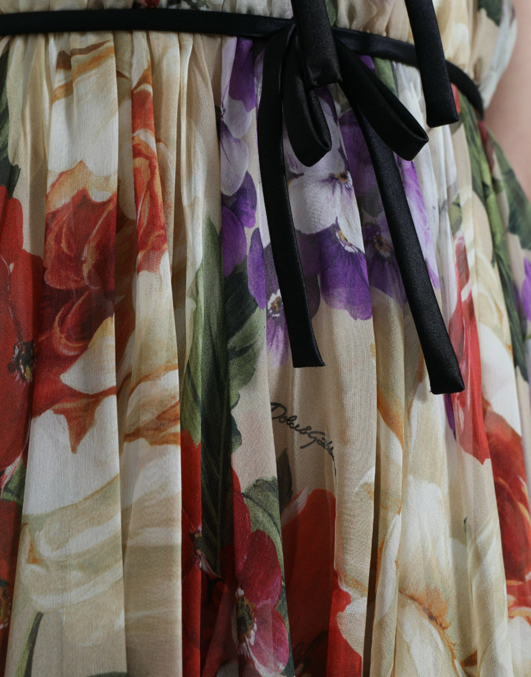 Floral Elegance silk chiffon mini dress