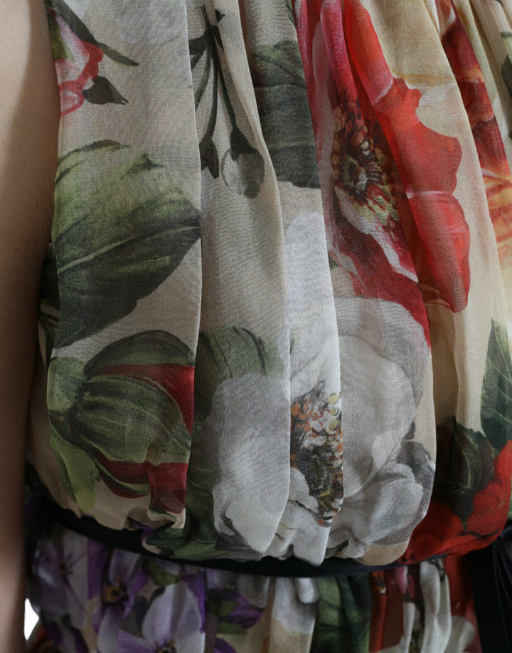 Floral Elegance silk chiffon mini dress