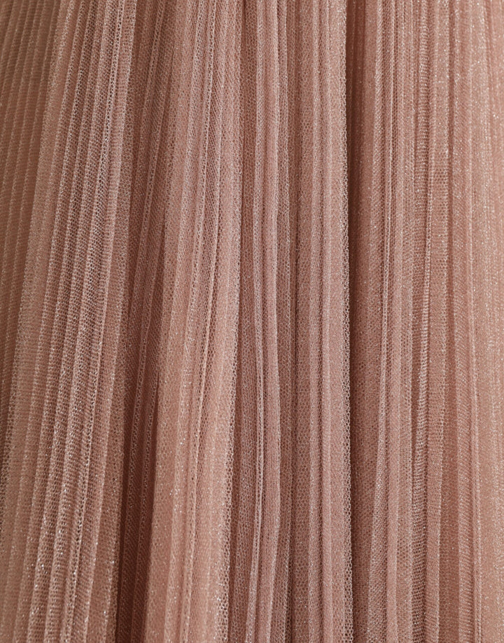 Elegant asymmetrical pink tulle dress