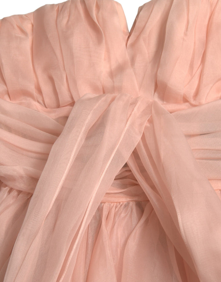 Elegant silk chiffon halter midi dress