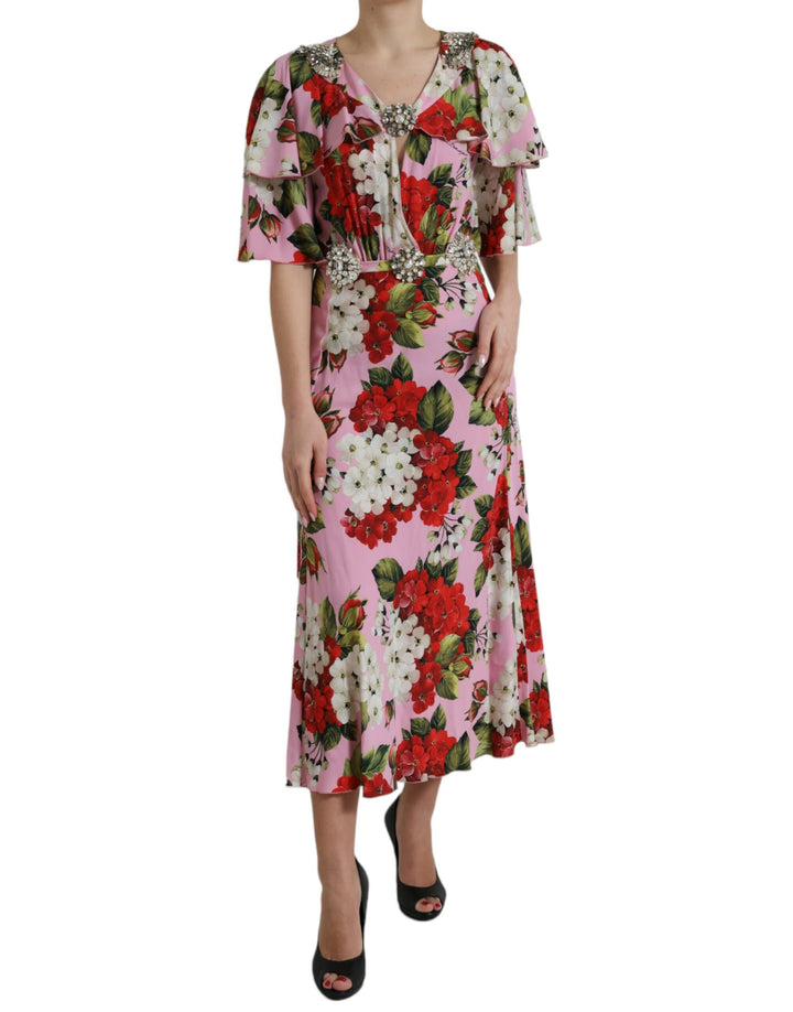 Elegant silk dress with crystal embellishments