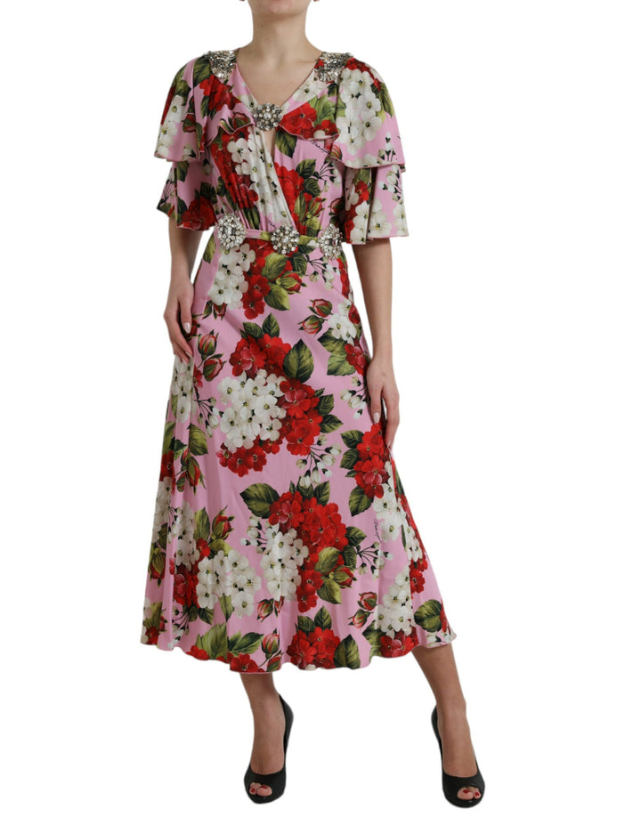 Elegant silk dress with crystal embellishments