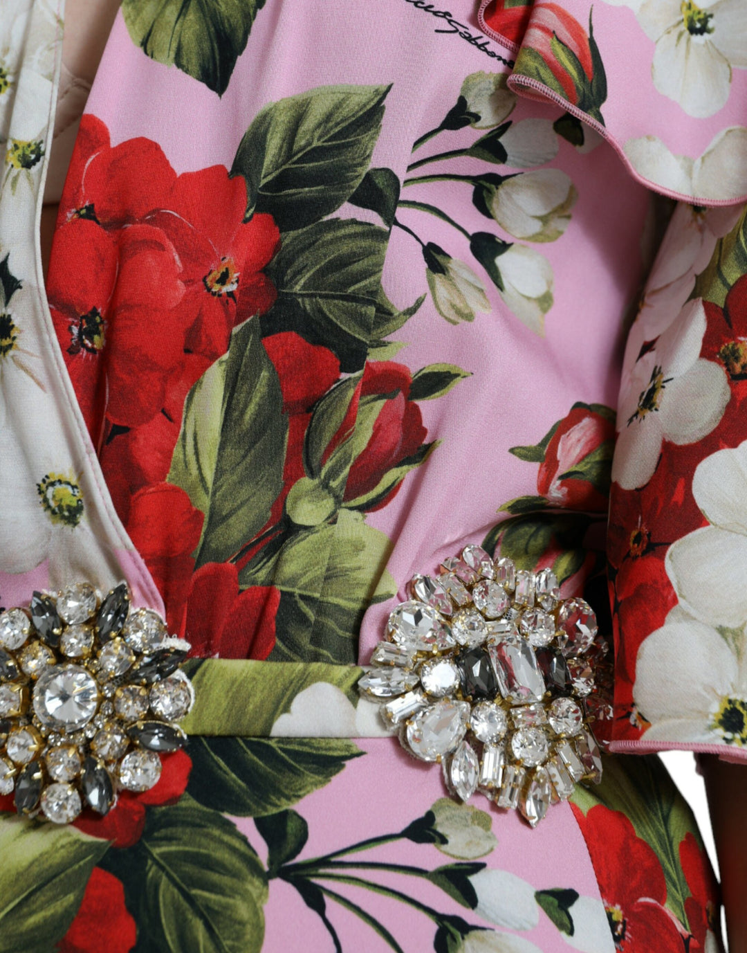 Elegant silk dress with crystal embellishments