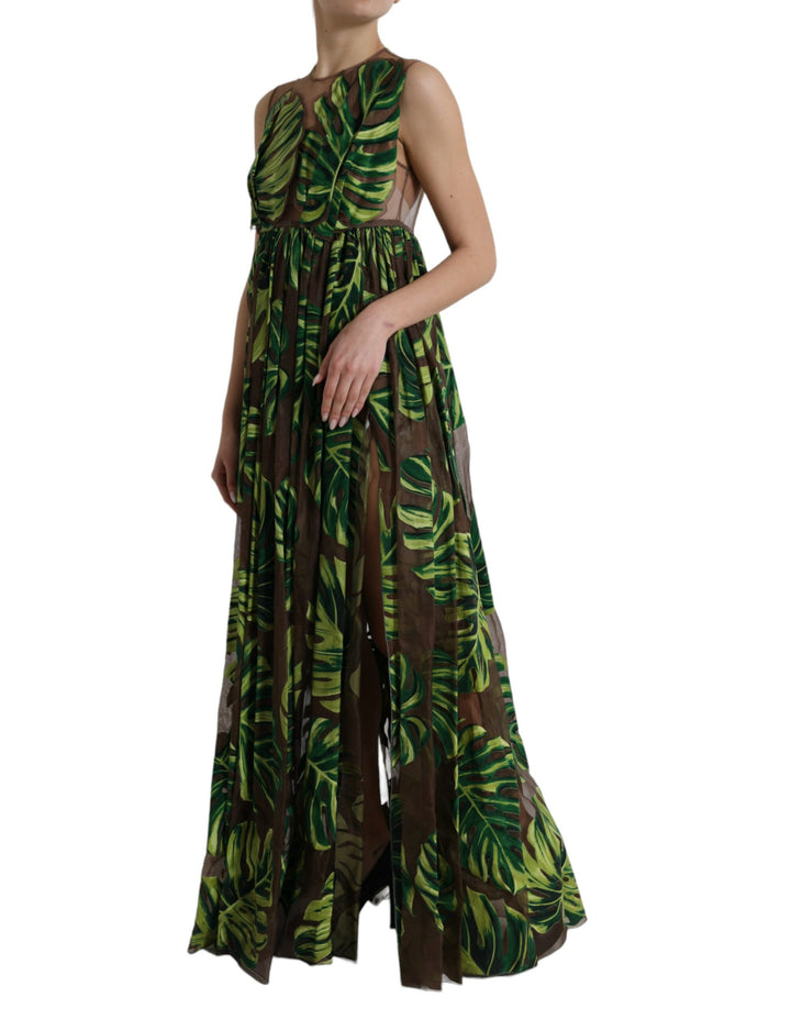 Elegant sleeveless A-line silk blend dress