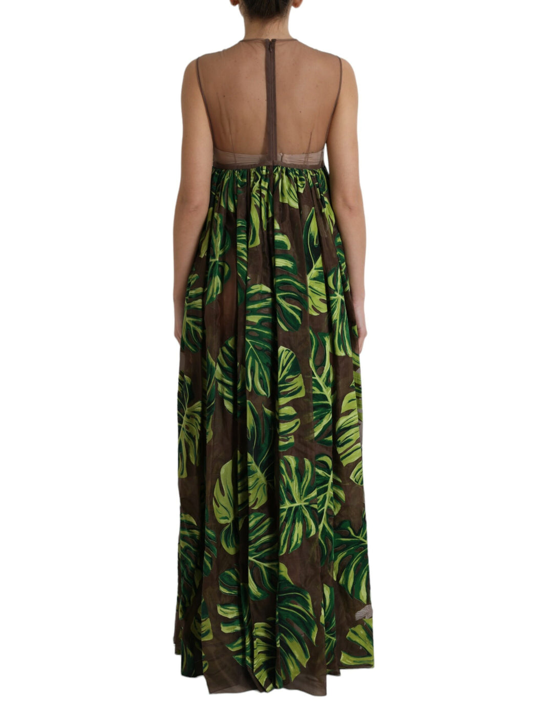Elegant sleeveless A-line silk blend dress
