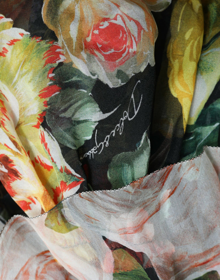 Vibrant floral silk maxi dress