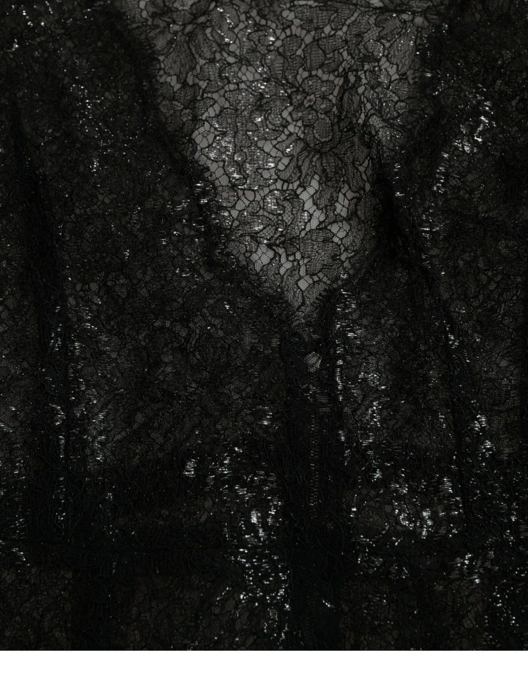 Schwarzes Midikleid mit floraler Spitze in A-Linie