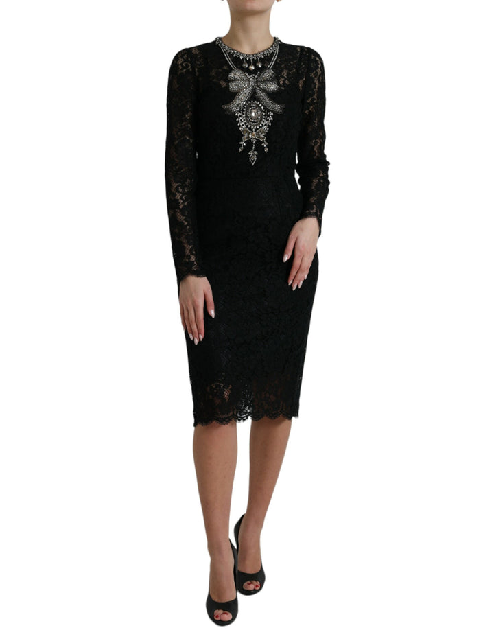 Elegant sheath dress with crystal embellishments