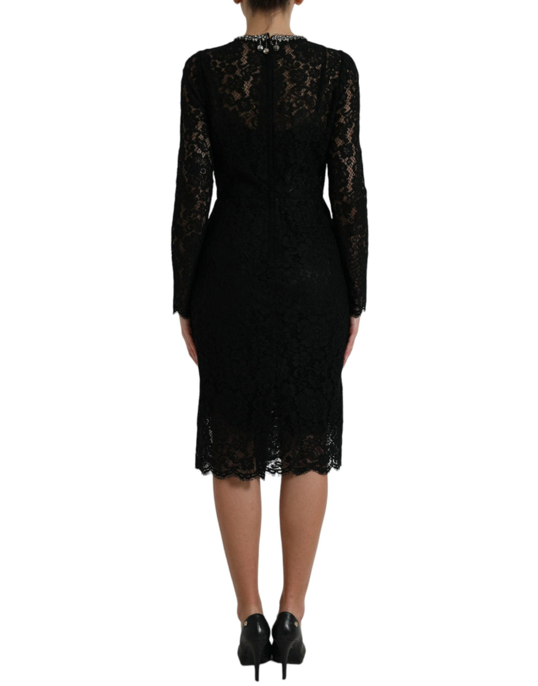 Elegant sheath dress with crystal embellishments