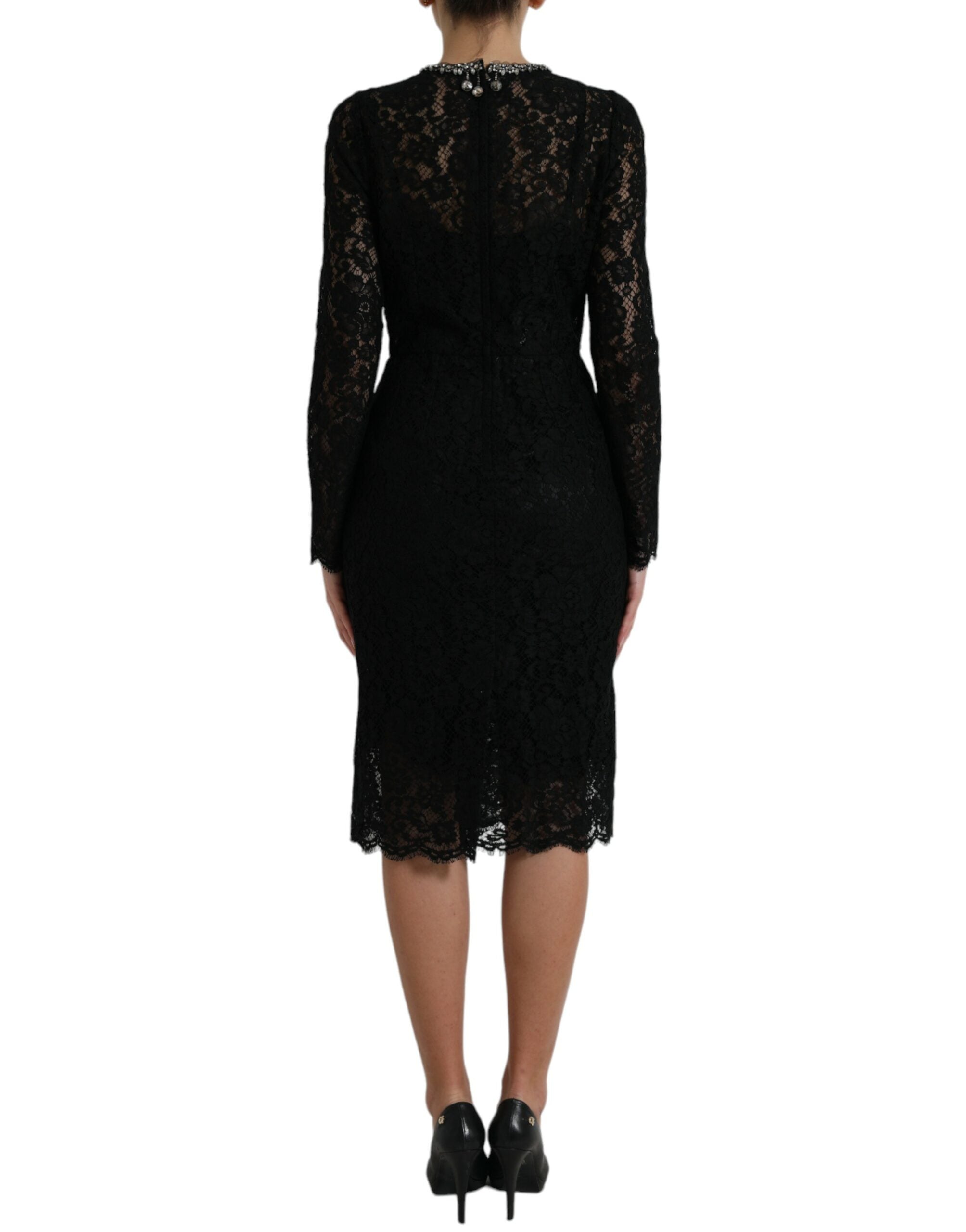 Elegant sheath dress with crystal embellishments