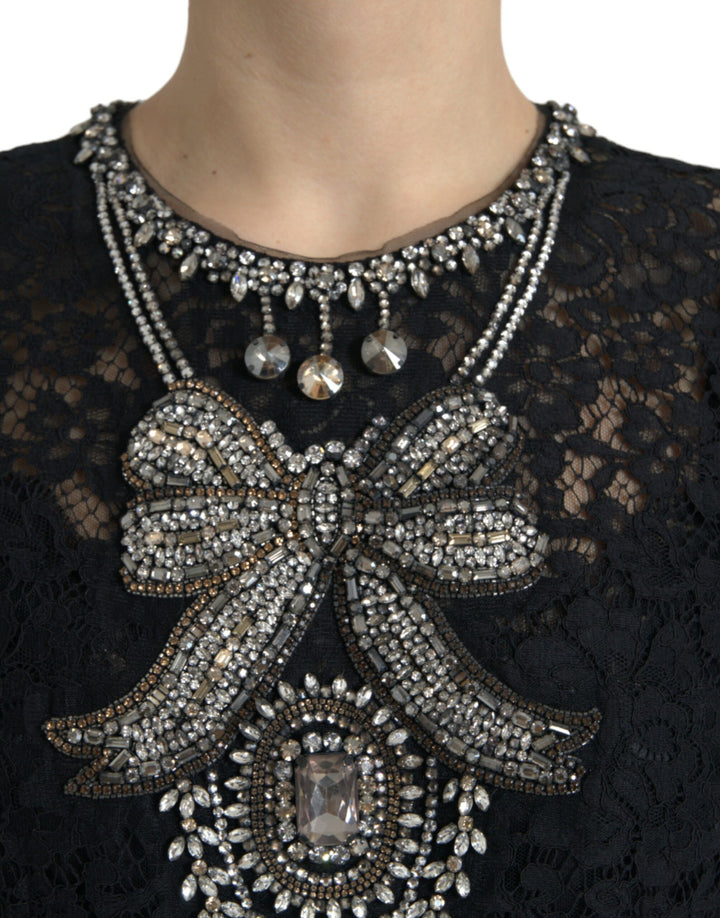 Elegant sheath dress with crystal embellishments