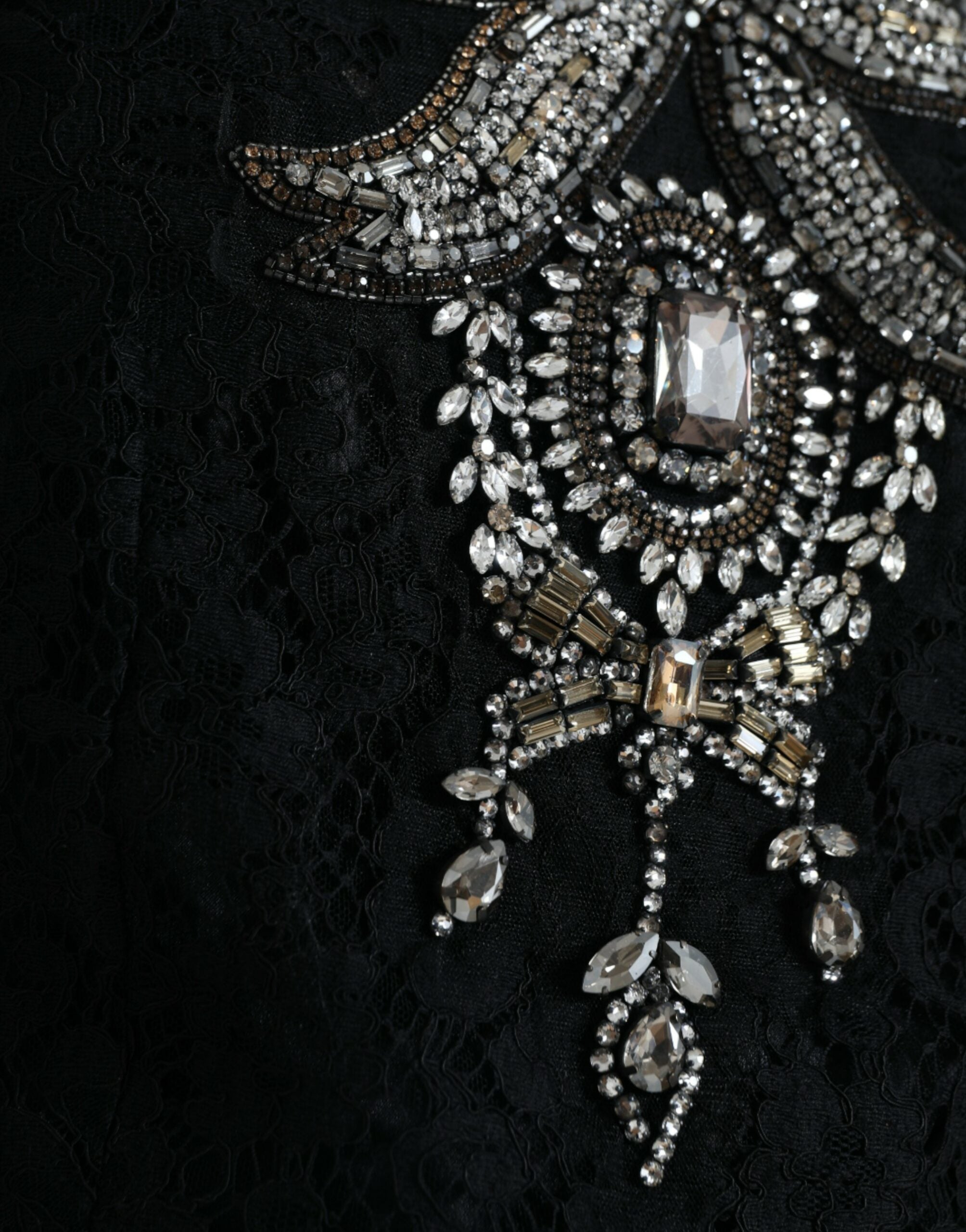Elegant sheath dress with crystal embellishments