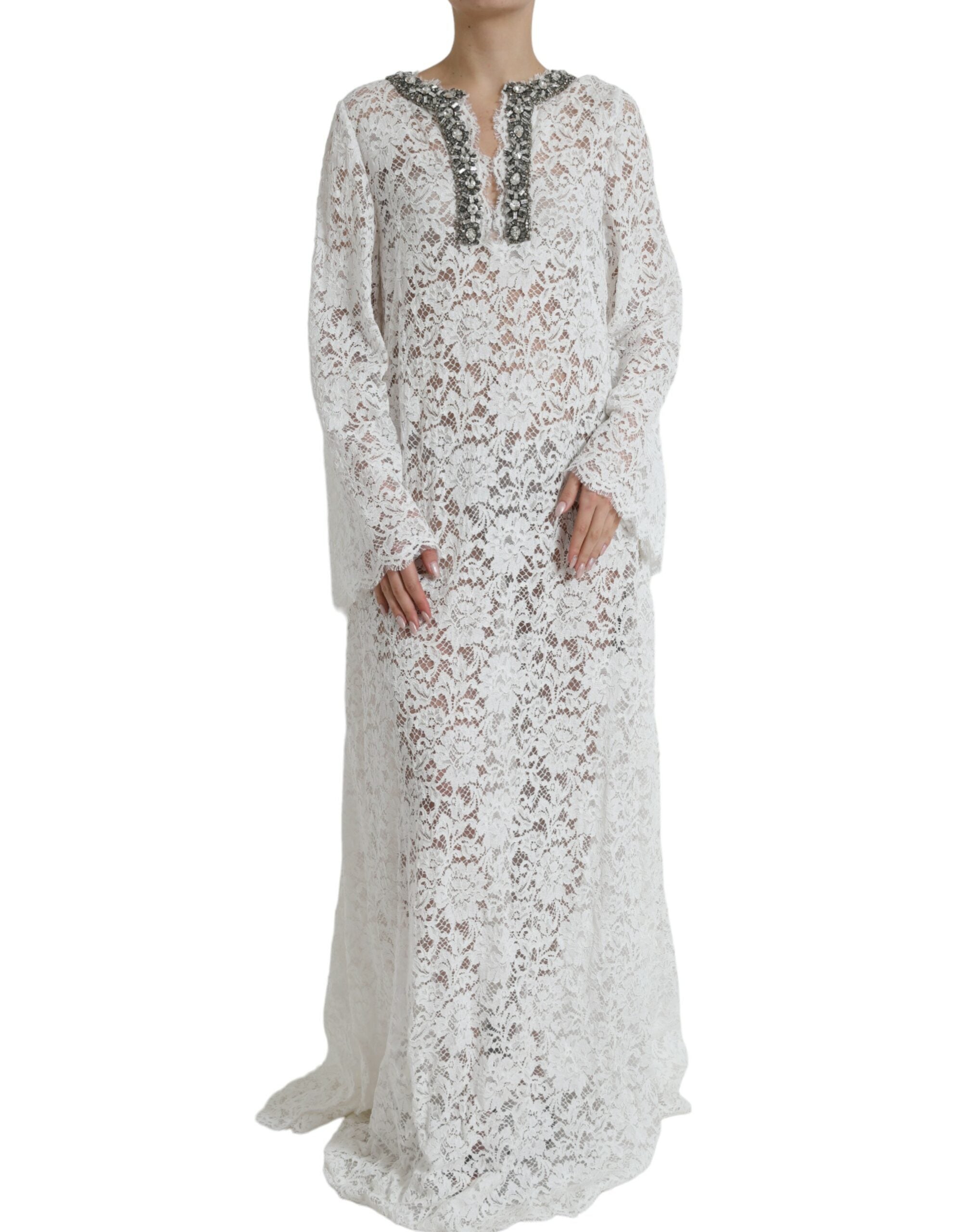 Elegant white sheath dress with crystal embellishment