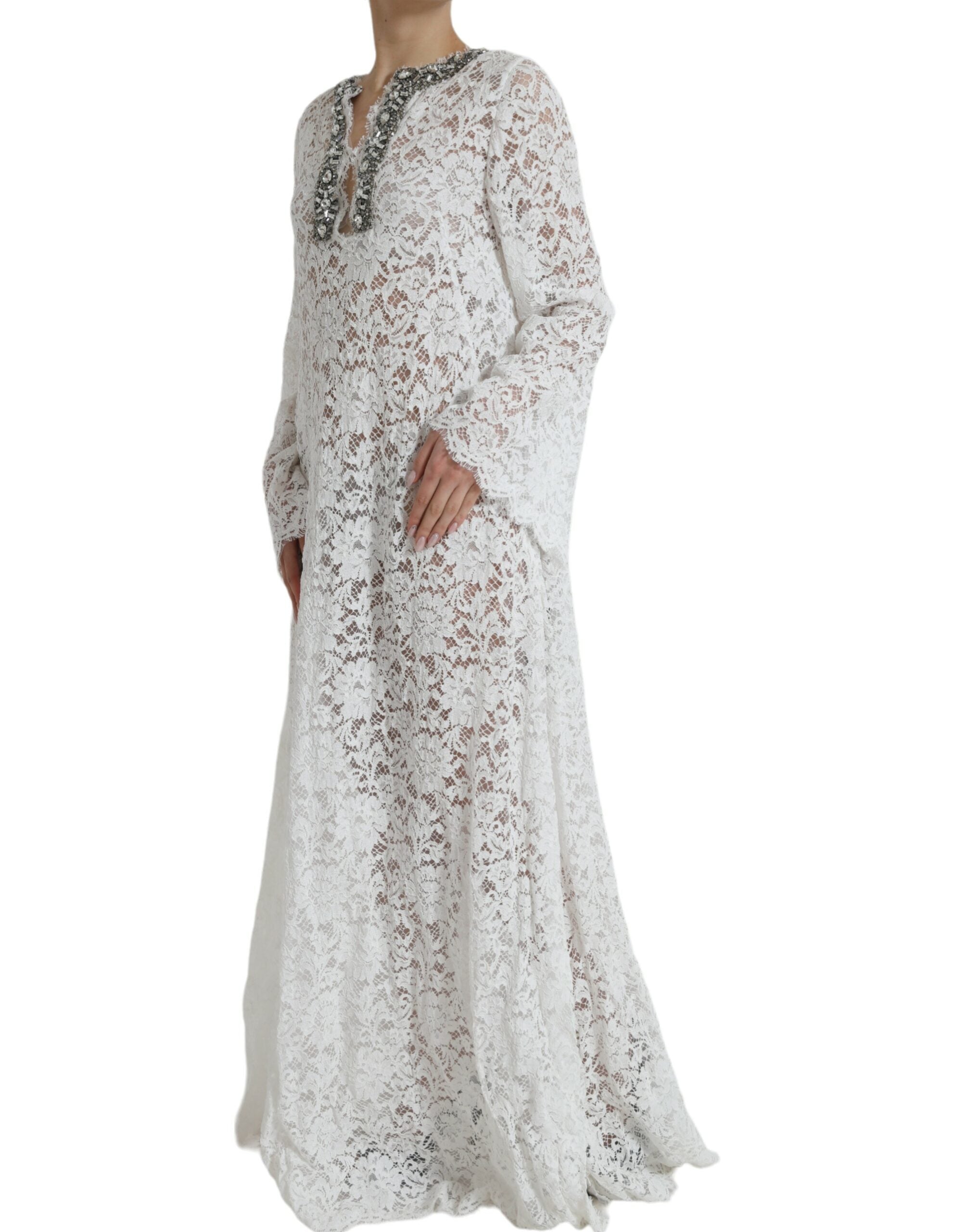 Elegant white sheath dress with crystal embellishment