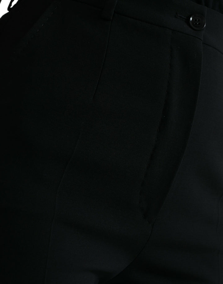 Elegant tapered wool trousers with high waist