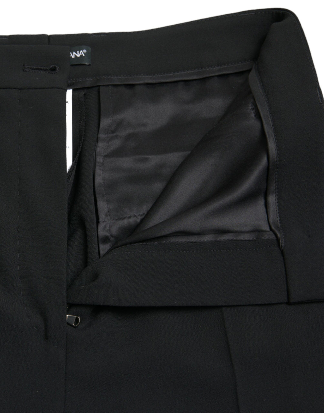 Elegant tapered wool trousers with high waist