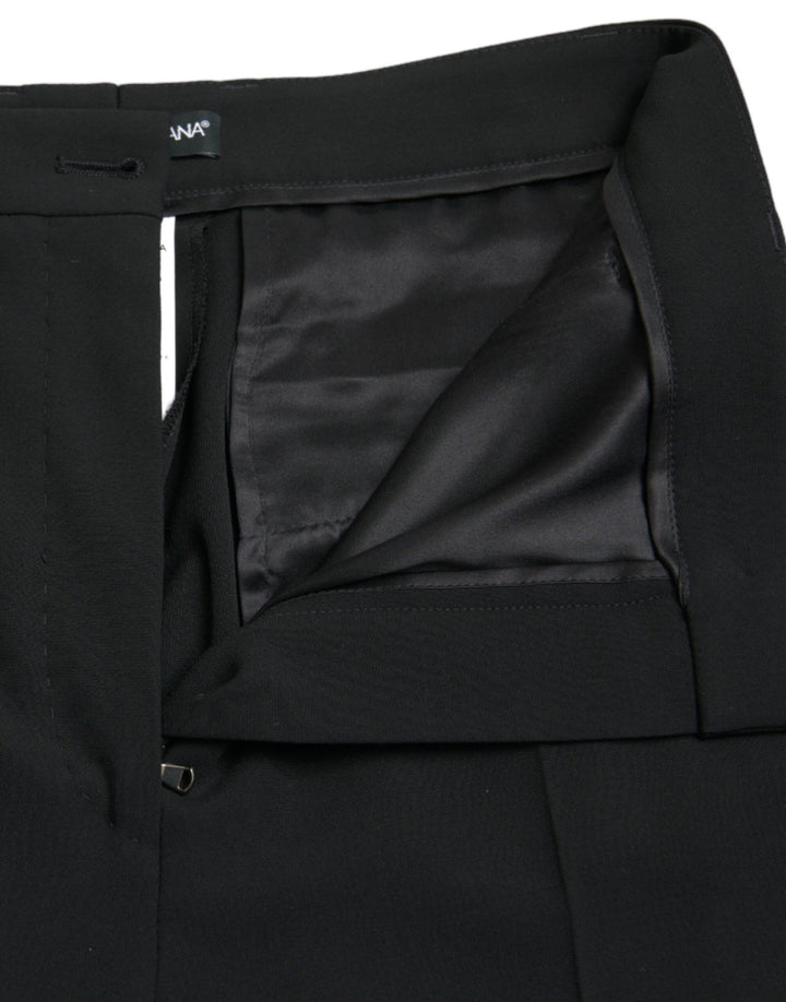 Elegant tapered wool trousers with high waist