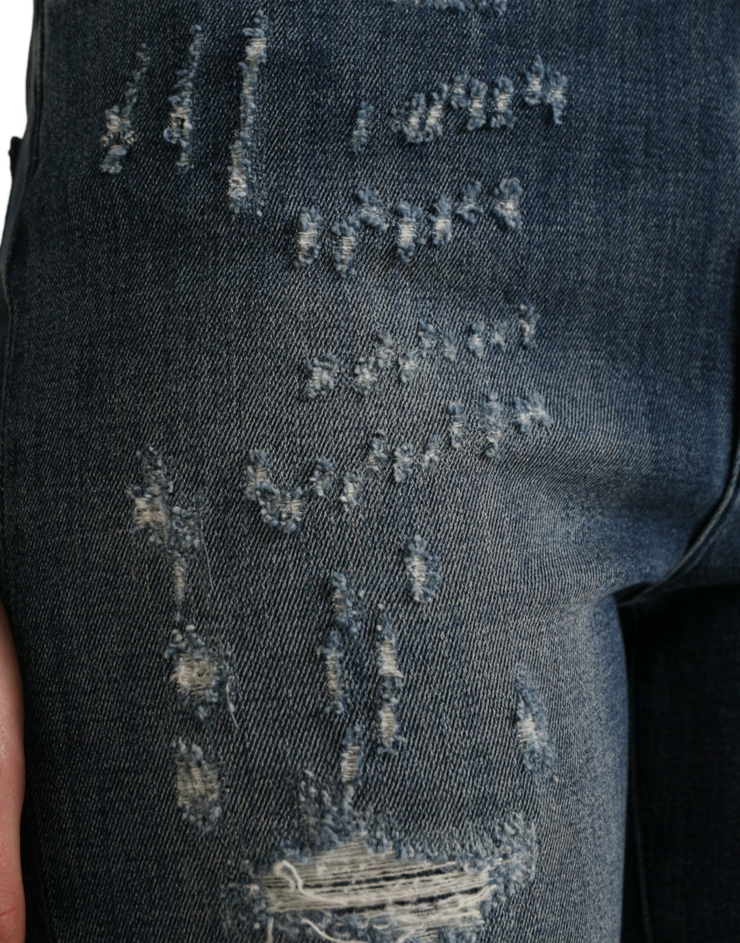 Dunkelblaue Distressed GRACE Skinny Denim Jeans