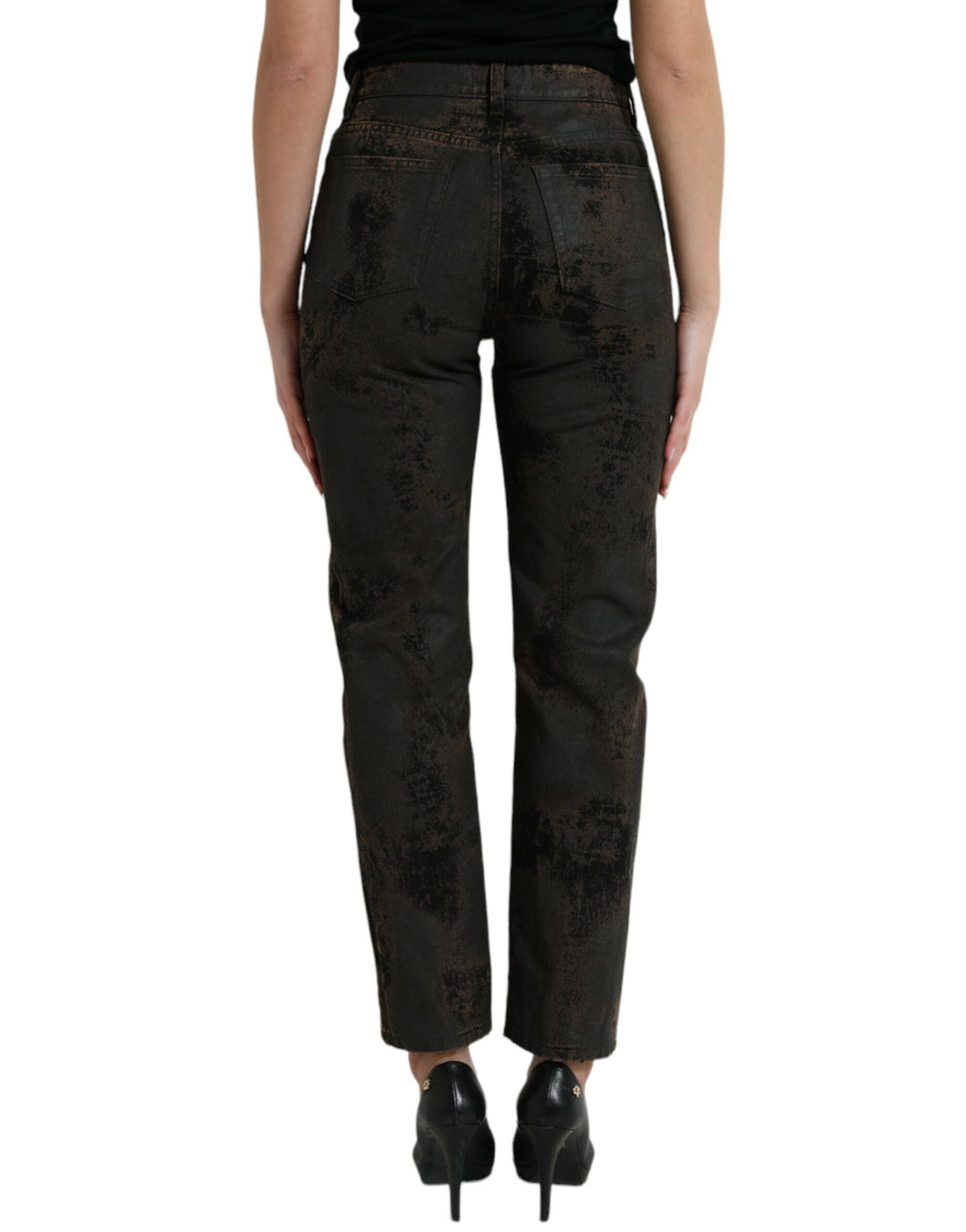 Braune BOYFRIEND Jeans aus Baumwoll-Denim mit mittlerer Taille