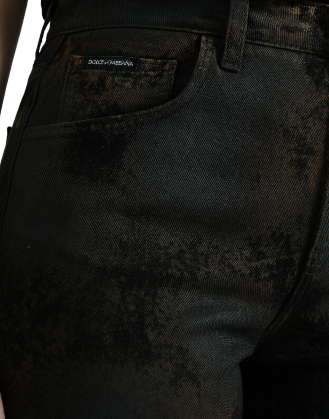 Braune BOYFRIEND Jeans aus Baumwoll-Denim mit mittlerer Taille