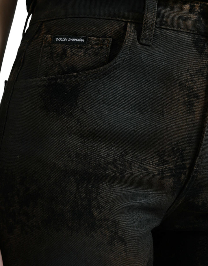 Braune BOYFRIEND Jeans aus Baumwoll-Denim mit mittlerer Taille