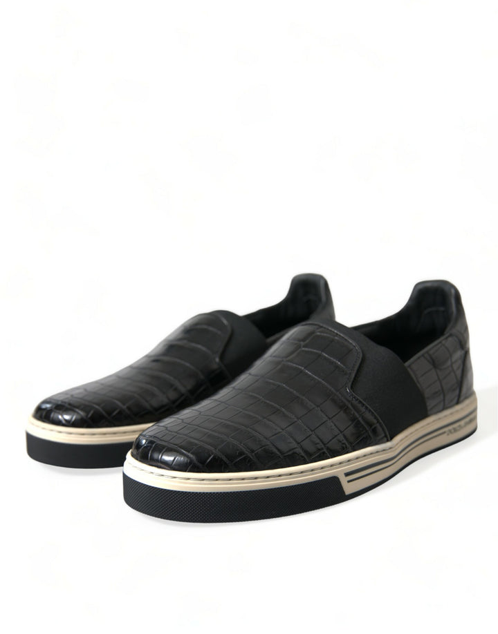 Dolce & Gabbana Elegante Low-Top-Sneakers aus Krokodilleder