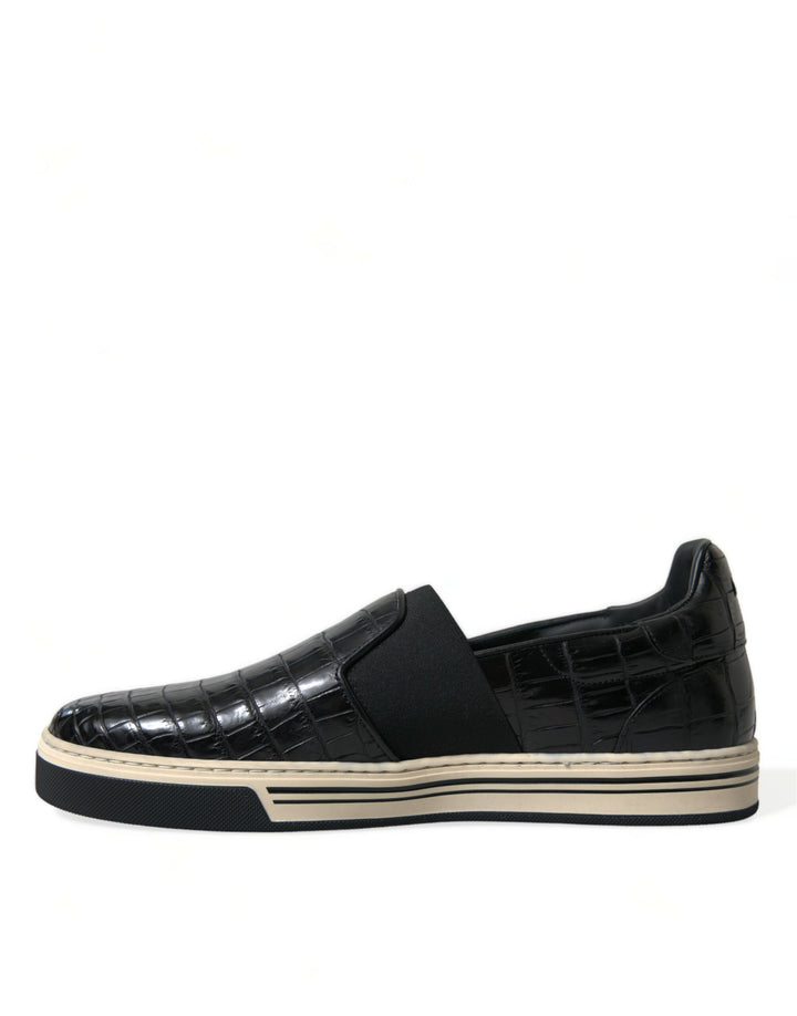 Dolce & Gabbana Elegante Low-Top-Sneakers aus Krokodilleder