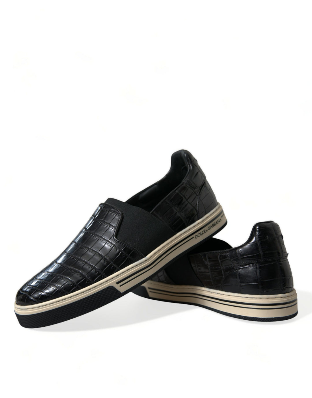 Dolce & Gabbana Elegante Low-Top-Sneakers aus Krokodilleder