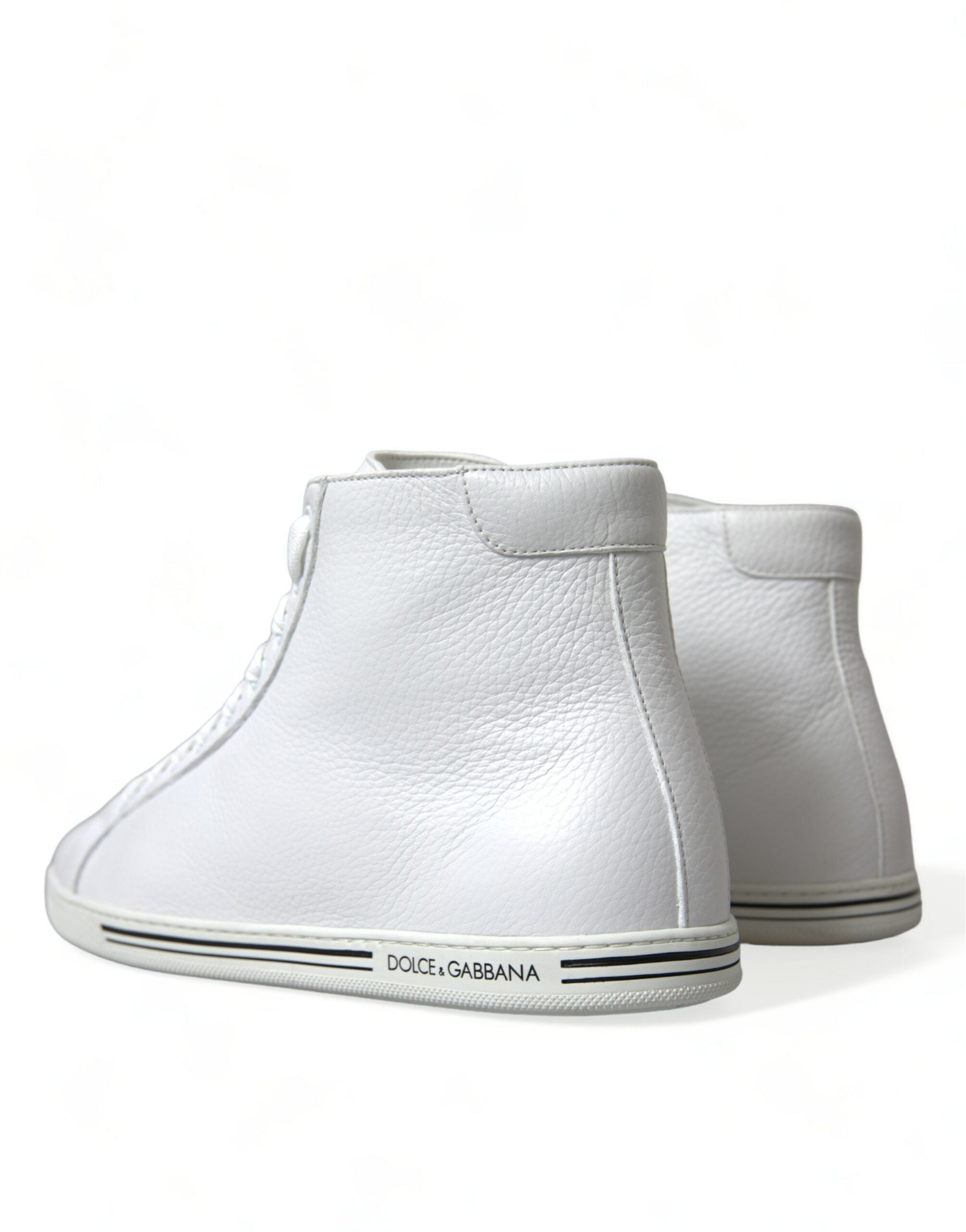 Elegant white leather high-top sneakers