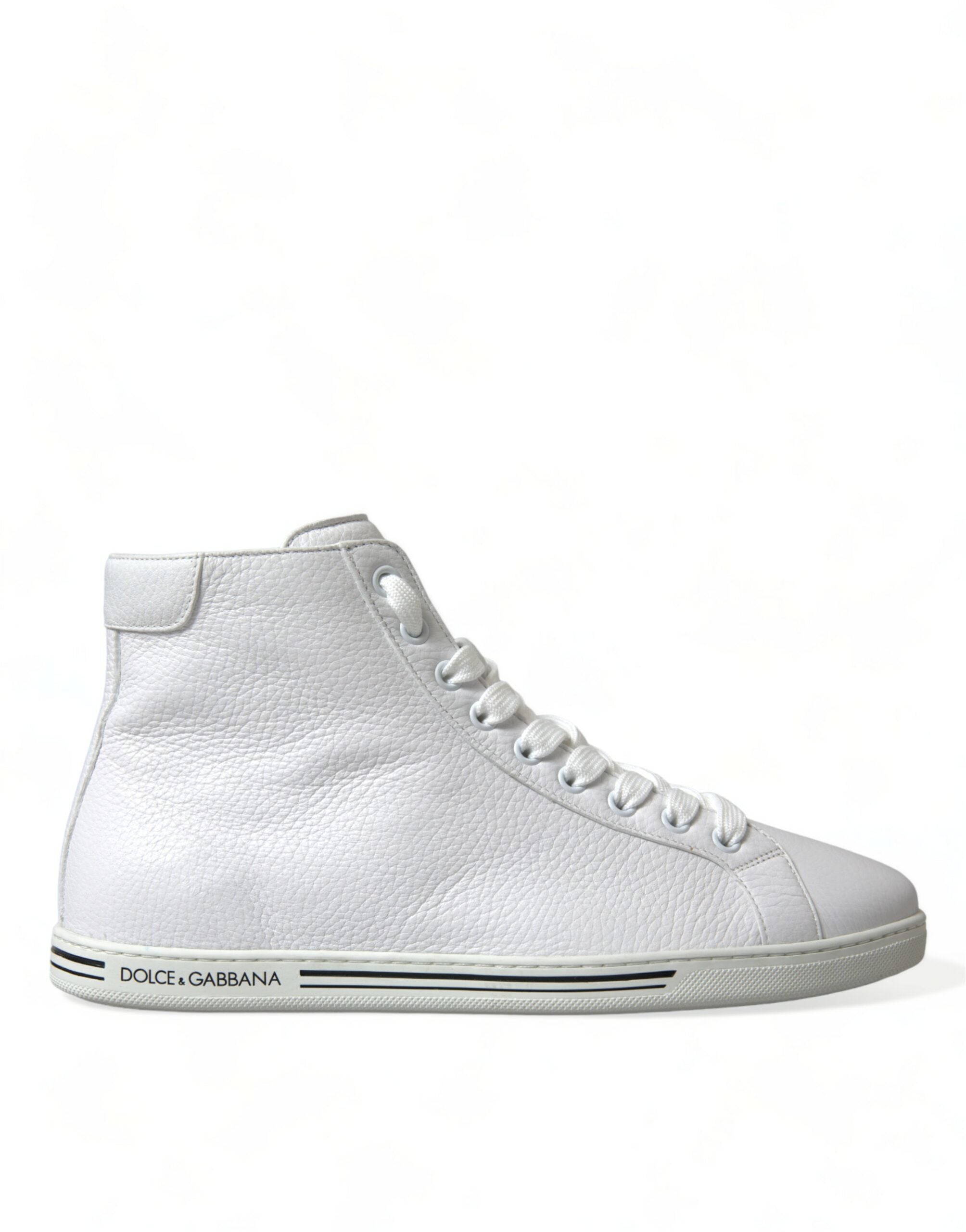 Elegant white leather high-top sneakers