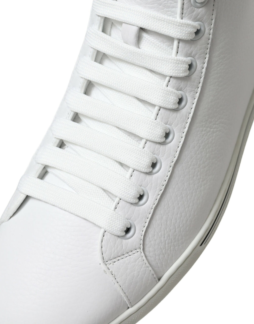 Dolce & Gabbana Elegante weiße Leder-High-Top-Sneakers